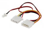 Adapter Savio AK-15 4 pin Molex + 3 pin Molex, 4 pin Molex male, 0.18 m