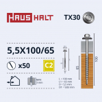 Isekeermestavad kruvid Haushalt DIN 7504N, 5.5 mm x 100 mm/65 mm, 50 tk