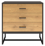 Kummut Home4you Amsterdam 45034, must v., 75 cm x 40 cm x 80 cm