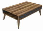 Kohvilaud Kalune Design City, sinine v./p&auml;hklipuu v., 105 cm x 60 cm x 36.6 cm