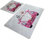 Vannitoamattide komplekt Foutastic Dogs Vosvos 359CHL2521, mitmev&auml;rviline, 100 cm x 60 cm