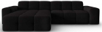 Nurgadiivan Micadoni Home Kendal Velvet 4 Seats, must v., vasak, 256 x 173 cm x 79 cm