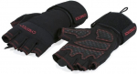 Treeningkindad Gymstick Workout Gloves, must v./punane v., L/XL
