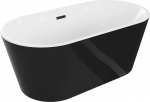 Vann, teisaldatav Mexen Luna, 75 cm x 150 cm x 58 cm, ovaalne, valge/must