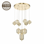 Valgusti rippuv Domoletti Bright A2360-10, LED, 3000 &deg;K, 10 x 6 W, kuldne v.