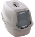 Suletud kassitualett Flamingo Lexie 560850, helehall v., suletud, L, 56 cm x 39 cm x 39.5 cm