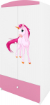 Laste riidekapp Kocot Kids Babydreams Unicorn, valge v./roosa v., 90 cm x 52 cm x 175.5 cm