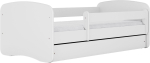 Lastevoodi Kocot Kids Babydreams, valge v., 80 x 180 cm, voodipesu kastiga, madratsiga