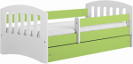 Lastevoodi Kocot Kids Classic 1, valge v./roheline v., 80 x 180 cm, ilma voodipesukastita, ilma madratsita