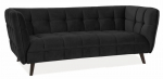 Diivan Scandinavian Castello 3 Velvet, must v., 85 x 200 cm x 78 cm