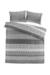 Voodipesukomplekt Kenda Sand Stereo 125, valge v./must v., 50 x 75 cm, 225 x 225 cm