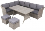 Aiam&ouml;&ouml;bli komplekt Patio Gabrielle, hall v./pruun v., 8 istekohta
