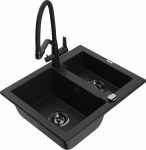 K&ouml;&ouml;givalamu koos kraaniga Mexen Carlos Duo, graniit, 58.2 cm x 47.5 cm x 17.7 cm, must