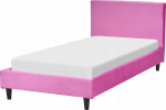 Voodi &uuml;hekohaline Beliani Fitou, 90 x 200 cm, fuksia (magenta) v., ilma madratsita, p&otilde;hjalippidega