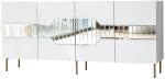 Konsoollaud Kalune Design Milan, kuldne v./valge v., 180 cm x 40 cm x 80 cm
