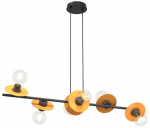 Valgusti rippuv Emibig Token 1428/6, E27, 6 x 15 W, must v./oranž v.