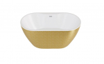 Vann, teisaldatav Besco Navia Glam, 150 cm x 80 cm x 60 cm, ovaalne, kuldne/valge