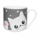 Tass Ambition Kitty, valge/hall, 0.44 l