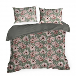 Voodipesukomplekt PTE-170, roheline v./roosa v., 70 x 80 cm, 160 x 200 cm