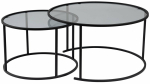 Kohvilaud Nordure Aurum, l&auml;bipaistev v./must v./hall v., 60 - 80 cm x 80 cm x 39 - 43 cm, 2 tk