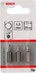 Kruvikeeraja otsikute komplekt Bosch, HEX1.5, 25 mm, 1/4", &Oslash;1.5 mm