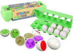 Vormi sorteerija, komplekt, dinosaurus Lean Toys Egg, mitmev&auml;rviline, 12 tk