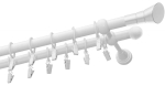 Kardinapuu komplekt Olimp Cosmo, 200 cm, &Oslash; 19 mm, valge v.