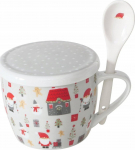 Kaanega kruus Boltze Monti, valge v./hall v./punane v., 0.6 l