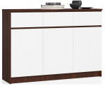 Kummut Akord Furniture Factory K140 3D 3SZ CLP PK, valge v./wenge v., 99 cm x 138 cm x 40 cm
