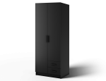Riidekapp ADRK Novaro 80, must v., 52.1 cm x 80 cm x 206.6 cm