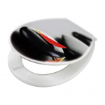 WC-poti prill-laud kaanega Karo-Plast Bora 16215, valge/must, 46 cm x 40 cm