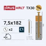Puidukruvi raamidele Haushalt, 7.5x182 mm, 2 tk