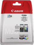 Tindiprinteri kassett Canon PG-560/CL-561 Multipack, kollane v./must v./fuksia (magenta) v., 8.3 ml