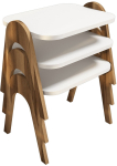 Kohvilaud Kalune Design Paris, valge v./p&auml;hklipuu v., 35.5 cm x 48.6 cm x 42 - 72 cm