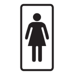 Kleebis, ohutusm&auml;rk, 15 cm, 5 cm valge v./must v.