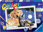 Maalimine numbrite j&auml;rgi Ravensburger CreArt Dog With A Kitten At Night, mitmev&auml;rviline