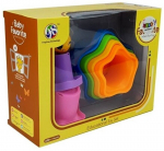 Arendav m&auml;ng, vormide p&uuml;ramiid Lean Toys Stars, 24 cm, mitmev&auml;rviline, 7 tk