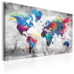 Reproduktsioon Artgeist World Map: Grey Style KR33, 30 cm x 20 cm