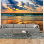 Fototapeet Artgeist Colorful sunset over the sea, 309 cm x 392 cm