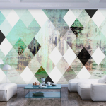Fototapeet Artgeist Rhombic Chessboard (Green), 70 cm x 100 cm