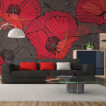 Fototapeet Artgeist Pleated Poppies, 270 cm x 441 cm