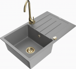 K&ouml;&ouml;givalamu koos kraaniga Mexen Bruno Telma, graniit, 79.5 cm x 49.5 cm x 20 cm, kuldne/hall