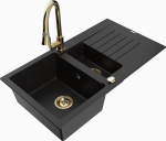 K&ouml;&ouml;givalamu koos kraaniga Mexen Matias Elia, graniit, 90 cm x 50.5 cm x 20 cm, kuldne/must