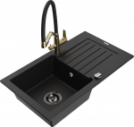 K&ouml;&ouml;givalamu koos kraaniga Mexen Pablo Duo, graniit, 75.2 cm x 43.6 cm x 16.1 cm, must/kollane