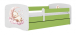 Lastevoodi Kocot Kids Dream, valge v./roheline v., 80 x 160 cm, voodipesu kastiga, madratsiga