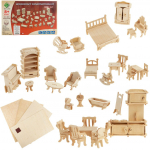 Puidust 3D pusle Doll Furniture, 184 tk