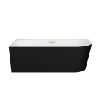 Vann, teisaldatav Besco Zoya, 170 cm x 80 cm x 59 cm, nurga-, kuldne/valge