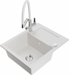 K&ouml;&ouml;givalamu koos kraaniga Mexen Enzo, vaik/graniit, 57.6 cm x 46.5 cm x 17.4 cm, valge