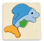 Hariv puidust pusle, delfiin, 2 cm, 4 tk