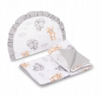 Vankri voodipesukomplekt Sensillo Muslin Teddy, valge v./hall v., 2 tk